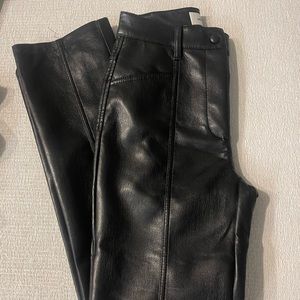 Aritzia Wilfred straight leg leather pant